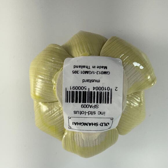 Lotus Flower Incense Holder 3" Yellow Mustard Thailand Meditation Buddhism Altar - Picture 3 of 4